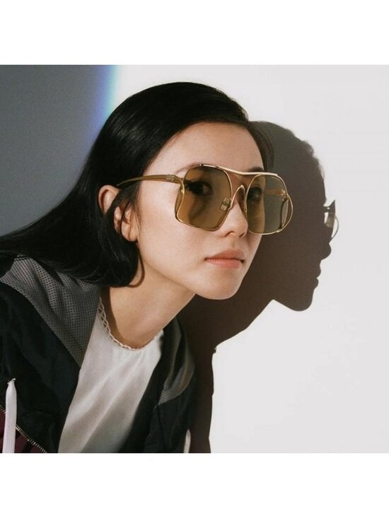 Miu Miu MUA55S 1BC80Q Sunglasses Silver Square Frame, Dark Grey Lenses main image 11